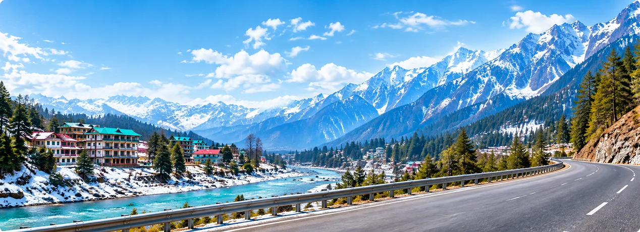 Delhi to Manali Volvo Package with scenic Manali mountain landscape