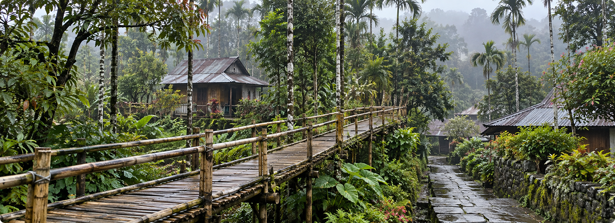 Mystic Meghalaya Tour Package featuring the scenic Khasi Hills